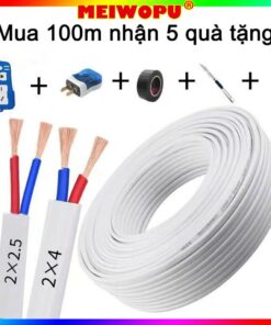 100 mét 50 mét Dây điện 2.5/4mm vuông linh hoạt Dây áo khoác trắng gia đình Dây song song lõi đôi