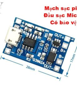 [ 2 CÁI ] Mạch Sạc Pin 18650 5V Có Bảo Vệ TP4056 - Sạc Micro USB 1A Cho Pin Lithium-ion - Khay Pin - Đế Pin - Bộ Sạc