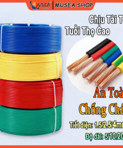 5M 10M 20M Dây điện BVR đồng bọc nhôm chống cháy dân dụng mềm nhiều sợi 1.5/2.5/4mm²