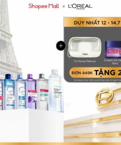 [AMINO MICELLAR MỚI] Nước tẩy trang làm sạch sâu, loại bỏ bụi bẩn & trang điểm 3-in-1 L'Oreal Paris Micellar Water 400ml