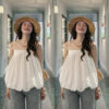 Áo Bí 2 Dây Phồng Có Dây Điều Chỉnh Form Babydoll Rộng Chất Vải Gió Màu Sắc Đa Dạng mùa hè cho nữ m6039