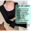 Áo thun dài tay cổ vuông vải thun tăm dáng ôm body