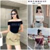 Áo trễ vai cổ thuyền tôn eo tay cộc tôn dáng dễ mặc, Áo thun hở vai 3 màu siêu xinh mix đồ cực xinh - KHOSI