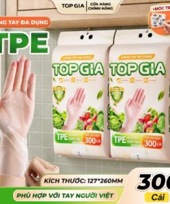 (BỊCH LỚN 300 CÁI- SIÊU DAI) Găng tay TPE treo tường dạng rút đa dụng tặng kèm móc treo phù hợp với tay người Vệt
