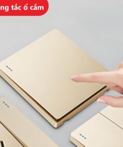 Bộ Công tắc,ổ cắm tường màu Vàng hình vuông hiện đại 86 mm,công tắc 1chiều và hai chiều,2 ổ cắm,3 ổ cắm USB