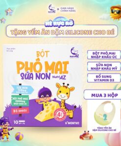 Bột Phô Mai Sữa Non NutriAZ Cho Bé Ăn Dặm Nguyên Liệu Nhập Khẩu Hỗ Trợ Phát Triển Chiều Cao Cho Bé Từ 6 Tháng Tuổi