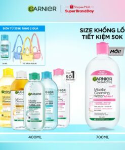 [CÓ SIZE MỚI] Nước Tẩy Trang làm sạch sâu dịu nhẹ cho mọi loại da - Garnier Micellar Cleansing Water 400ml & 700ml