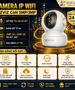 Camera EZVIZ H6C C6N 3MP 2K 5MP 3K G1 Camera 360 Độ Camera Wifi Trong Nhà Quay Quét Theo Dõi Chuyển Động