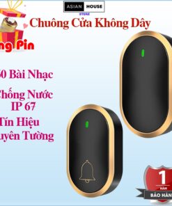Chuông Cửa Không Dây Chống Nước 60 Kiểu Chuông Truyền Cực Xa (Tặng Thêm 1 Pin 12V)