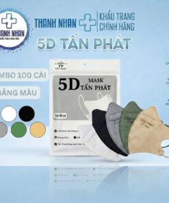 [Combo 100 Cái] Khẩu Trang 5D Tấn Phát Chính Hãng 3 Lớp, Chống Bụi Mịn, Không Lem Son