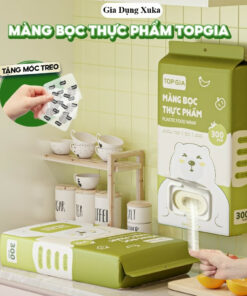 Combo 900 Túi Màng Bọc Thực Phẩm TopGia Hộp Rút Treo Tường Co Giãn Đa Năng Tiện Lợi Xuka