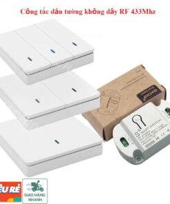 Công tắc không dây dán tường RF 433mhz cao cấp,công tắc không cần dây điện điều khiển bóng đèn