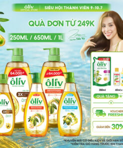 Dầu Tắm ÔLIV 3X Dưỡng Ẩm/Dưỡng Sáng Da/Dành Cho Làn Da Nhạy Cảm 250ML/650ML/1L