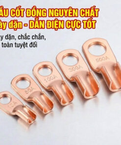 Đầu cốt đồng nguyên chất đúc liền khối chịu tải cao cốt khuyên dày dặn 10A 50A 100A 300A 500A