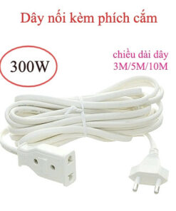 Dây Nối Dài + Phích Cắm 3M /5M/ 10M — Dùng Cho Đèn LED Và Thiết Bị Điện khác như : loa, màn hình ti vi, v..v..