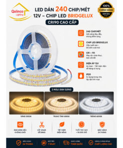 Dây led dán 12V, 240 chip/mét , 240 mắt Led Hàn Quốc siêu sáng