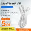 Dây nối dài 5m dùng cho thiết bị điện công suất nhỏ, camera, đèn bàn, bộ định tuyến, thiết bị sạc
