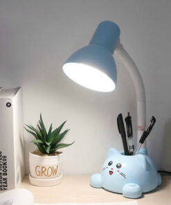 Đèn học để bàn hình mèo cute chống cận có ống cắm bút cho bé mẫu mới 2024