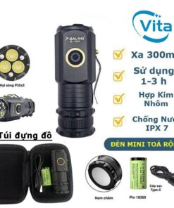 Đèn pin mini siêu sáng BL-350,Có kèm túi đựng， vỏ nhôm, chống nước IPX7, độ sáng tối đa 2000, cầm tay