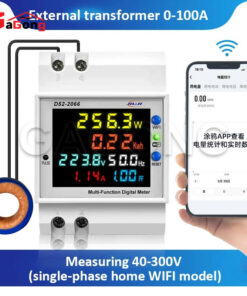 Đồng hồ đo điện thông minh gia đình một pha 6 Trong 1 KWh Công Suất Đo Tần Số 110V 220V 380V 100A