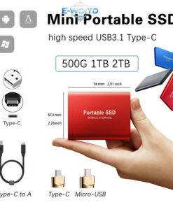 E-WOITD 4TB / 2TB / 1TBGB Đĩa cứng di động Loại C USB3.1 SSD di động Ổ cứng thể rắn E-WOITD