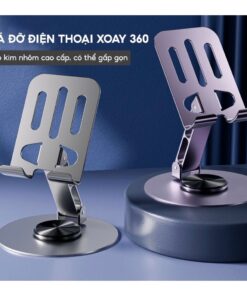 Giá Đỡ Điện Thoại Máy Tính Bảng HỢP KIM NHÔM Xoay 360, Kệ Để Điện Thoại Xem Phim Livestream