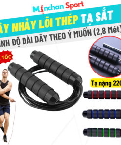 [Hoả Tốc]Dây Nhảy Thể Dục Lõi Thép Có Tạ Sắt Loại To Minchan Sport Giúp Tăng Hiệu Quả Tập, Chỉnh Độ Dài 2.8m MSJ-ST