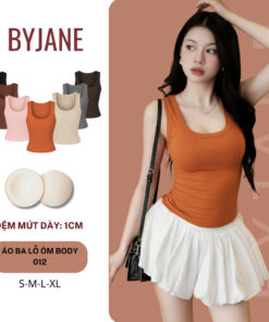 [KO MÚT / KÈM MÚT] Áo ba lỗ nữ cotton mát BYJANE, Áo 2 dây bản to, Áo tanktop co dãn 4 chiều phù hợp đi tập - 012