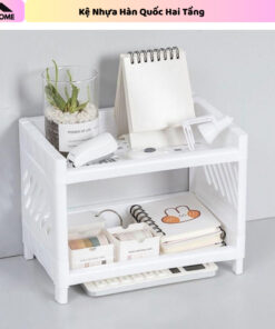 Kệ Nhựa Hai Tầng Sắp Xếp Gọn Gàng Để Bàn 2 Tầng - Kệ Nhựa Mini để bàn, Giá sách và kệ để phụ kiện
