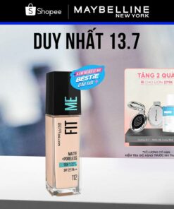 Kem Nền Mịn Nhẹ Kiềm Dầu 16H Fit Me Maybelline Matte + Poreless Liquid Foundation Dành Cho Da Dầu và Da Thường 30ml