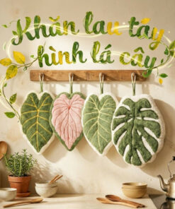 Khăn Lau Tay Treo Bếp Hình Lá Cây – Thấm Hút Tốt, Trang Trí Nhà Cửa Màu Sắc Tươi Mát