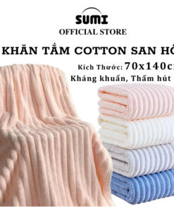 Khăn Tắm Sumi Chất Liệu Cotton San Hô Thấm Hút Kháng Khuẩn Tốt