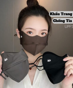 Khẩu trang chống 99% tia UV, khẩu trang Cotton Dày Mịn hai lớp chống nắng UPF 50+ KT4 LILIRIA