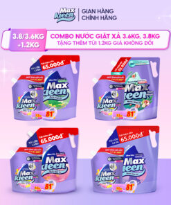 [LIVE] [MUA 1 TẶNG 1] Túi Nước Giặt Xả MaxKleen 3.8kg/ 3.6kg + Túi Nước Giặt Xả 1.2kg Mùi ngẫu nhiên