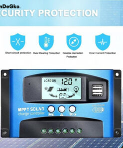 MPPT 30A/40A/60A/ 12V/24V Tự động lấy nét theo dõi bảng điều khiển năng lượng mặt trời Bộ điều chỉnh sạc với cổng USB ké