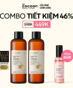[MUA 2 GIẢM 42%] Combo 2 Nước tẩy trang bí đao Cocoon tẩy sạch makeup & giảm dầu 500ml