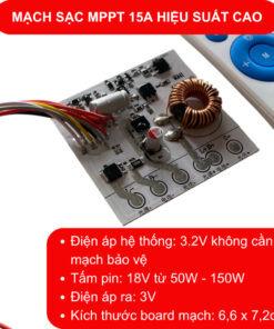 Mạch điều khiển sạc đèn năng lượng MPPT 15A 3.2V hiệu suất sạc cao tấm pin 18V
