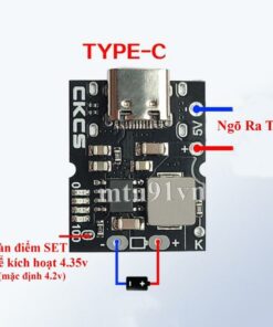 Mạch tăng áp tích hợp sạc xả cổng Type-C 5v 2A dùng cho pin 18650
