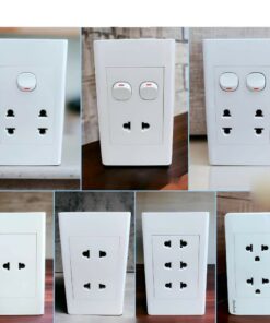 Mặt Hạt SINO VANLOCK S18 (Hình Tròn), Ổ Cắm 2 Chấu, Công Tắc, Đèn Báo – CHÍNH HÃNG 100%