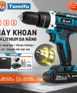 Máy khoan không dây 3 chức năng chức năng có búa, đầu kẹp 10mm, ruột đồng 100%, kèm bộ phụ kiện 24 món 531