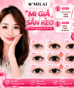 Mi giả sẵn keo MILAI đa dạng kiểu dáng | Mua 3 hộp tặng nhíp, mua 5 hộp tặng nhíp và kẹp mi