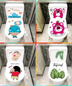 Miếng dán decal trang trí bồn cầu toilet chất liệu Vinyl chống nước , không phai màu, bong tróc