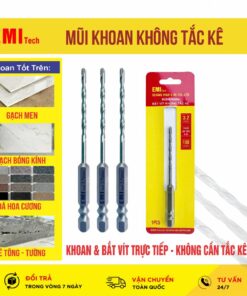 Mũi Khoan Tường Không Cần Tắc Kê EMITech (3.0/3.2/3.5mm) - Chuôi Lục Giác Bắt Vít Trực Tiếp Chuyên Lắp Camera, Nhôm Kính