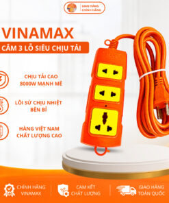 Ổ Cắm Điện Vinamax 3 Lỗ 8000W Lõi Sứ Dây Dài 3-5m Chịu Nhiệt Dùng Cho Thiết Bị Gia Đình