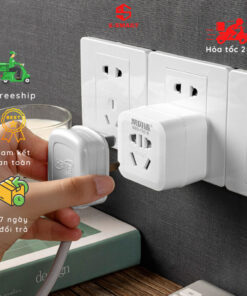 Phích cắm chuyển đổi đa năng 3 CHÂN CHÉO, 2 CHÂN DẸT và CHÂN TRÒN có lẫy chống giật