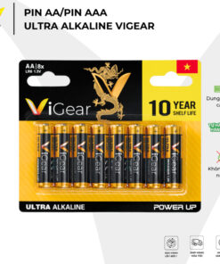 Pin AA/Pin AAA Ultra Alkaline Vigear Chính Hãng Không Chảy Nước, Bền Lâu, Bảo Quản Tới 10 Năm