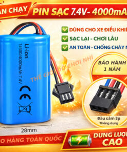 Pin Sạc 7.4V 1200/2800/4000mAh Cáp USB SM3P, Pin Xe Điều Khiển RC Li-ion