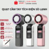 Quạt Tích Điện Mini Cầm Tay Tốc Độ Cao, Quạt Sò Lạnh 199 Cấp Độ Gió Làm Lạnh Cực Nhanh,Tặng Kèm Dây Đeo