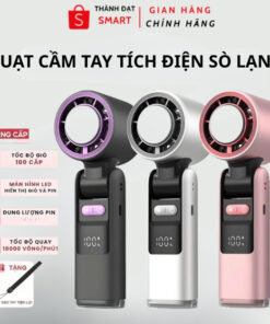 Quạt Tích Điện Mini Cầm Tay Tốc Độ Cao, Quạt Sò Lạnh 199 Cấp Độ Gió Làm Lạnh Cực Nhanh,Tặng Kèm Dây Đeo