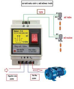 Rơ le an toàn phao nước, chống giật điện rò điện, Có công tắc bật tắt tự động 3 chế độ [ CHÍNH HÃNG NAKASI ]